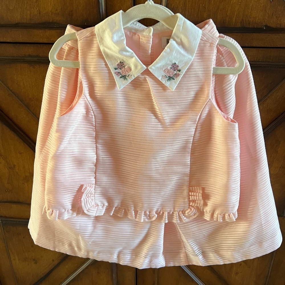 Pink Janie and Jack skirt and top, size 8.